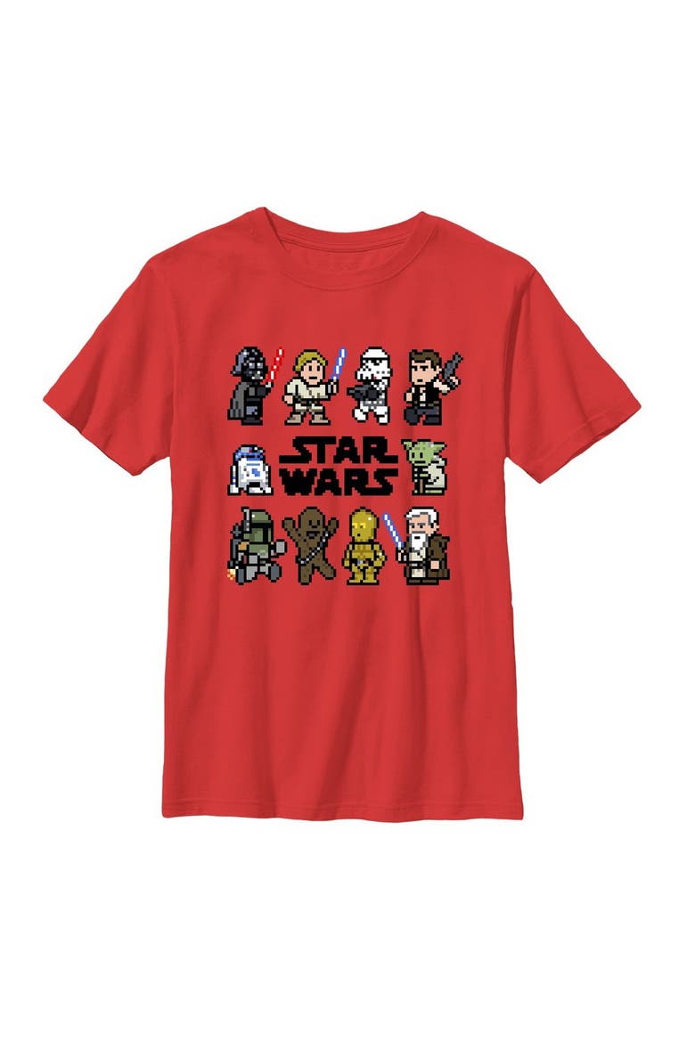 Boy's Star Wars Pixel Character Square  Graphic T-Shirt, Main, color, Red