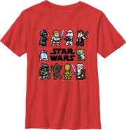 Star Wars Boy's Star Wars Pixel Character Square Graphic T-Shirt