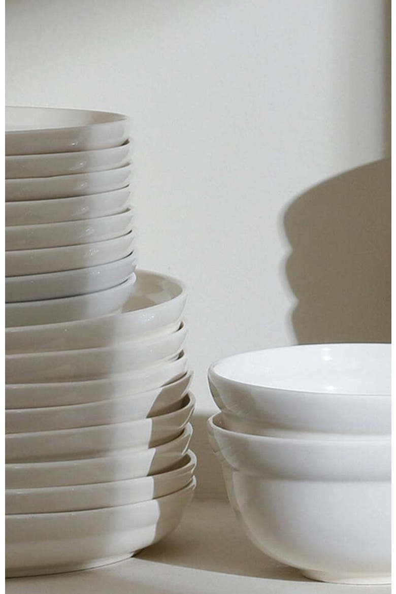 Virtuo Porcelain 24-Piece Dinnerware Set, Alternate, color, White