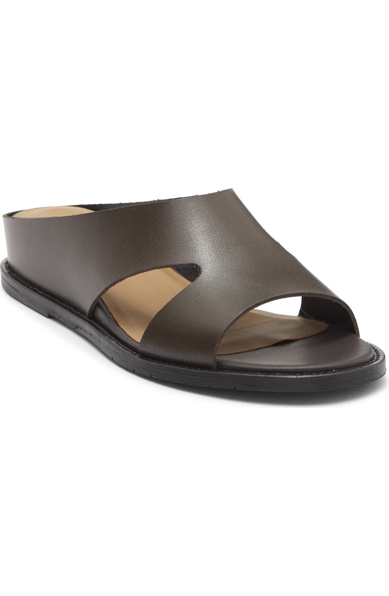 Aquatalia Petra Wedge Sandal, Main, color, Dark Brown Leather