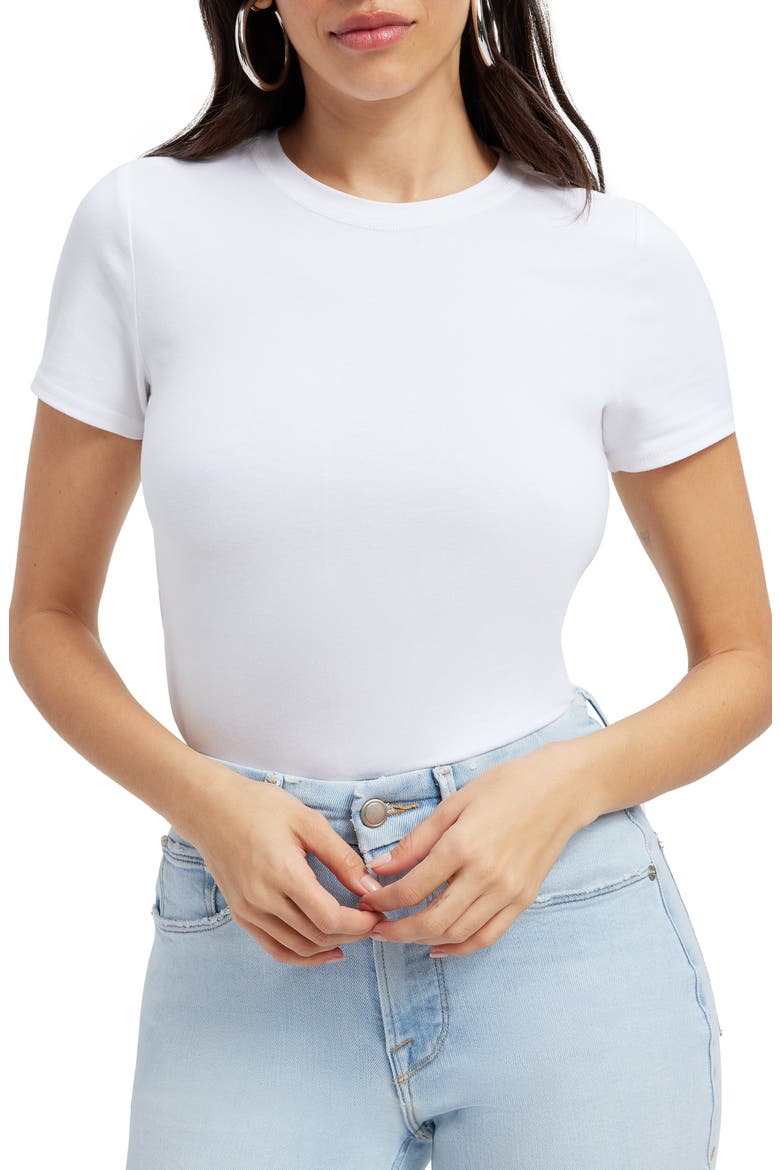 Stretch Cotton Baby Tee, Main, color, WHITE