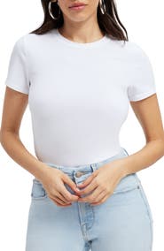 Good American Stretch Cotton Baby Tee