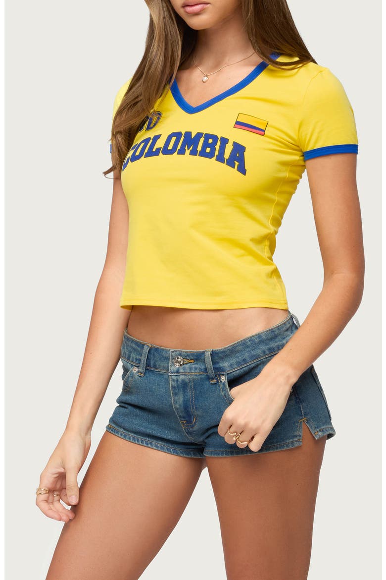 Colombia 08 V-Neck T-Shirt, Alternate, color, YELLOW