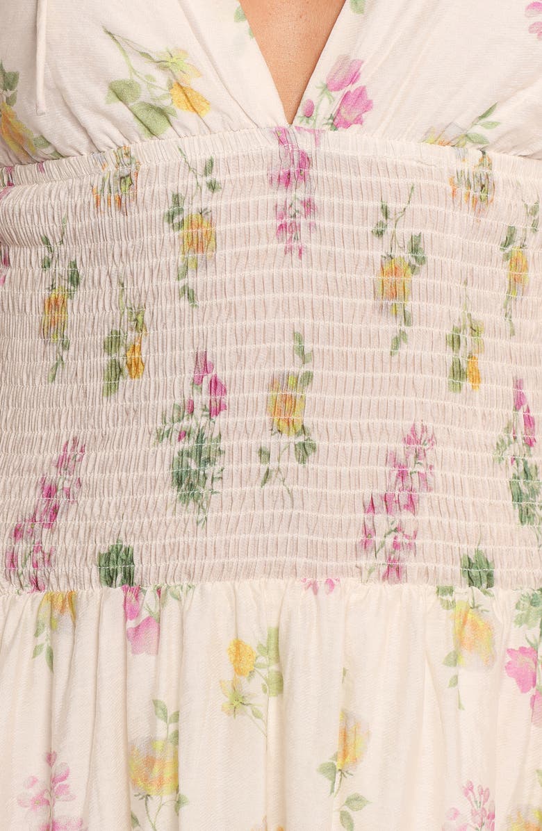 Petal & Pup Reverie Floral Smocked Maxi Dress, Alternate, color, Purple Ditsy Floral