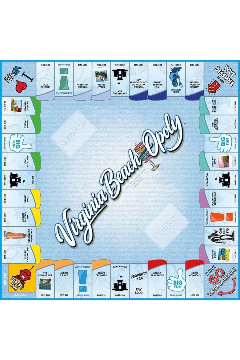 Virginia Beach Opoly Board Game, Alternate, color, Multicolored