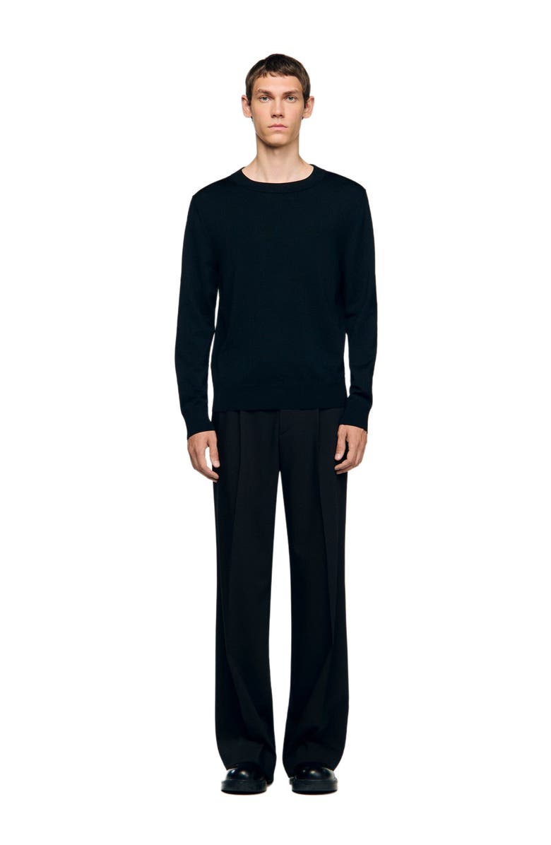 SANDRO Fine knit sweater, Alternate, color, Black