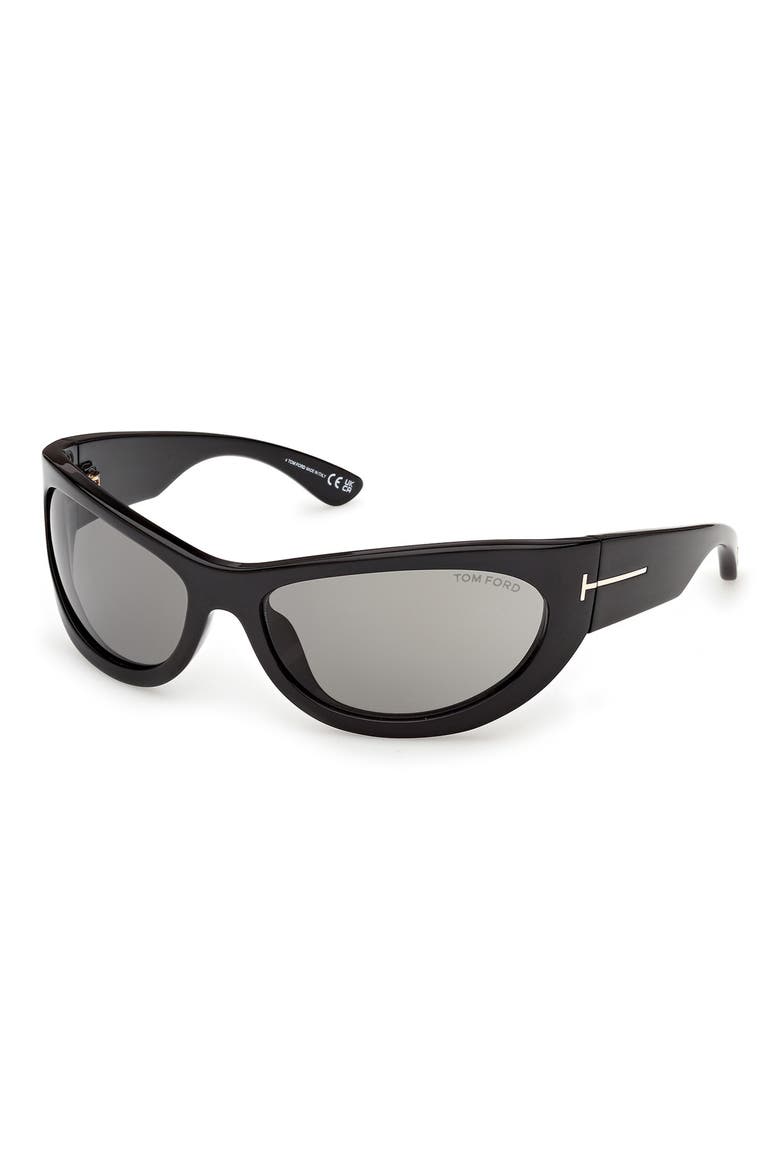 Leona 62mm Cat Eye Sunglasses, Alternate, color, SHINY BLACK / SMOKE
