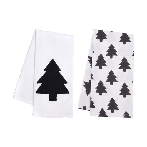 Carol & Frank Black And White Forest Towel Set Of 2 In White