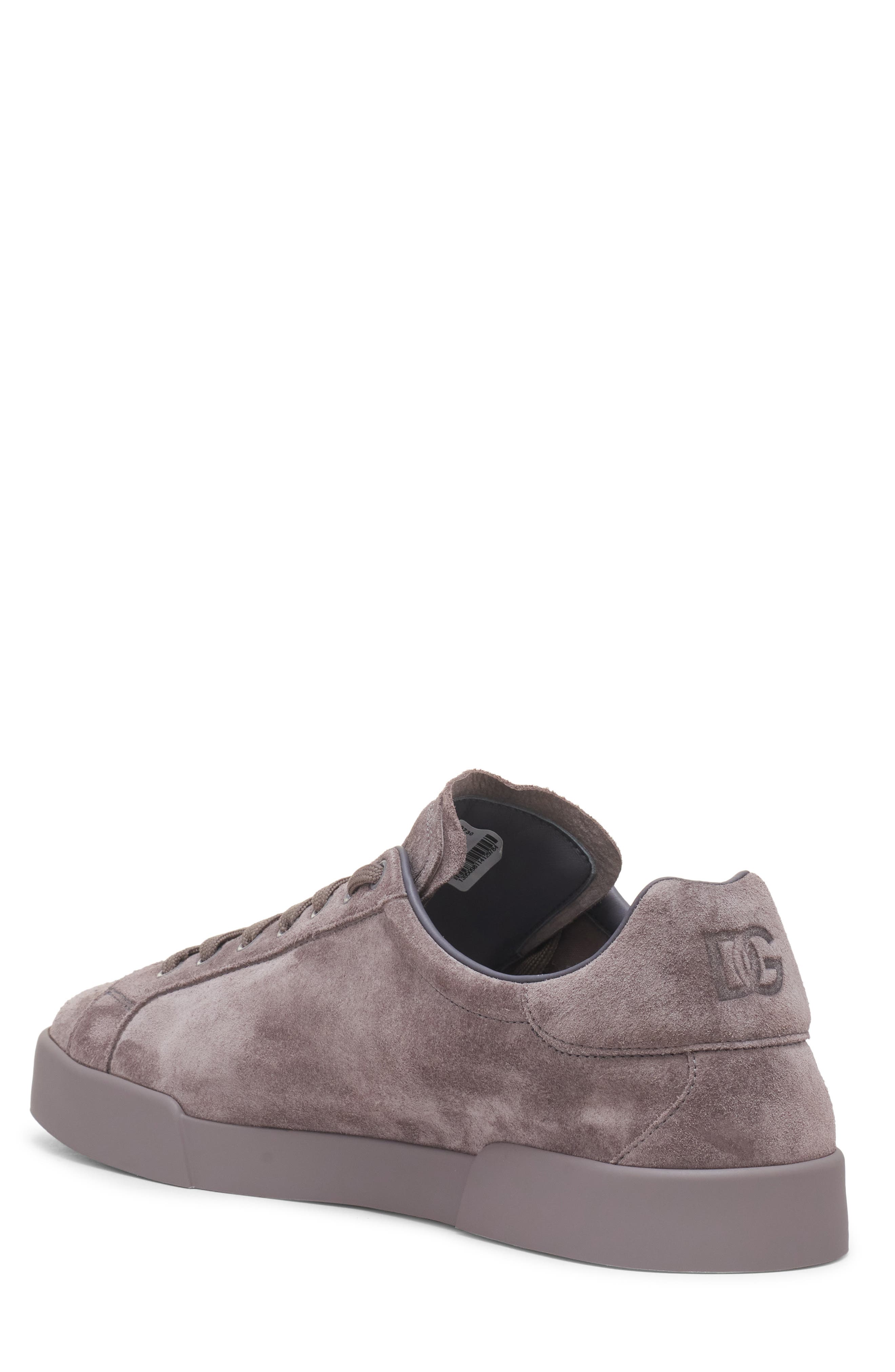 Dolce&Gabbana Perforated Logo Low Top Sneaker, Alternate, color, 80730-Grigio Piombo