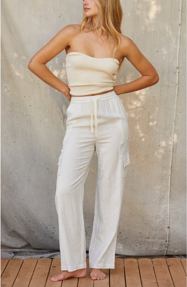 CRESCENT Pinstripe Pants, Alternate, color, White/Black