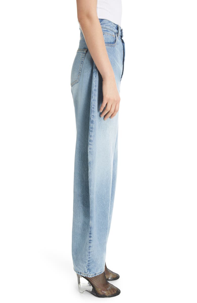 Alaïa Denim Round Jeans, Alternate, color,