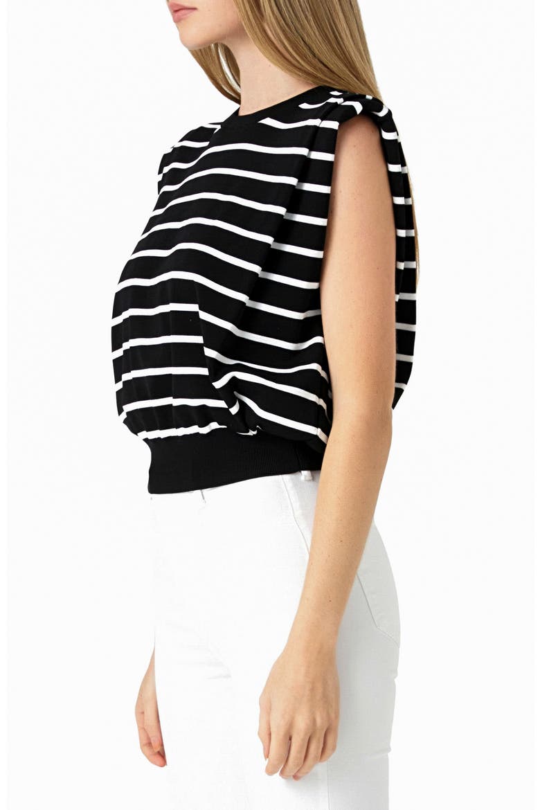 Stripe Sleeveless Knit Top, Alternate, color, BLACK/ WHITE