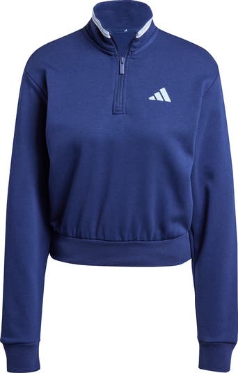 売れ筋商品|||アディダス カットソー トップス レディース Women's Essentials Color Pop French Terry Cropped Quarter Zip Top Purrub Adidas Women's Essentials Color Pop French Terry Cropped