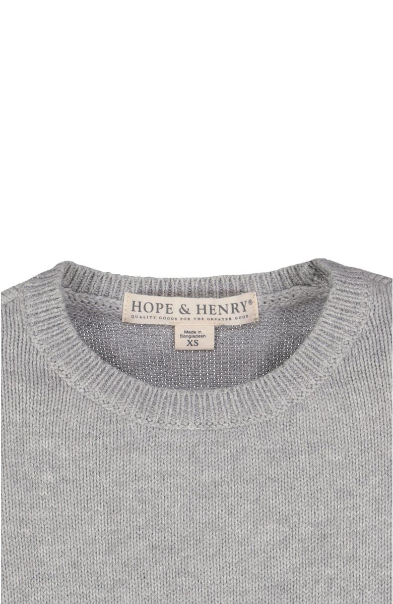 Hope & Henry Baby Girls' Organic Ruffle Rib Knit Sweater Top, Infant, Alternate, color, Gray Heather