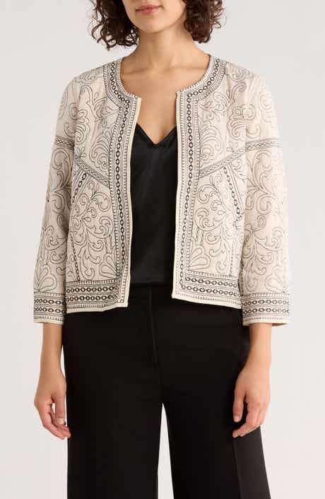 DR2 by Daniel Rainn Embroidered Knit Jacket