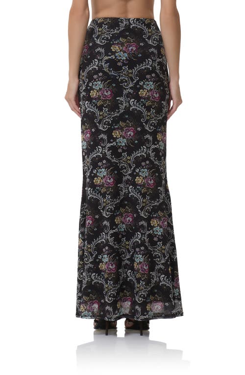Afrm Tegan Floral Maxi Skirt In Black