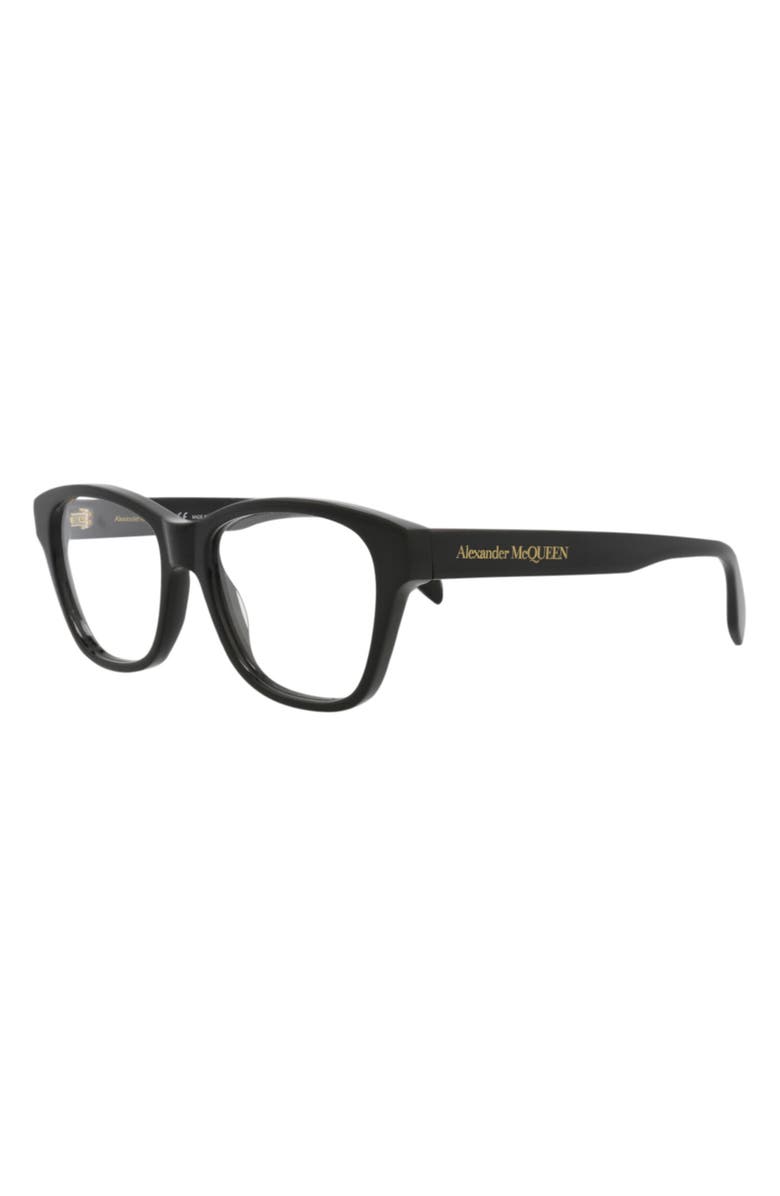 McQueen 52mm Square Sunglasses, Alternate, color, Black Black Transparent