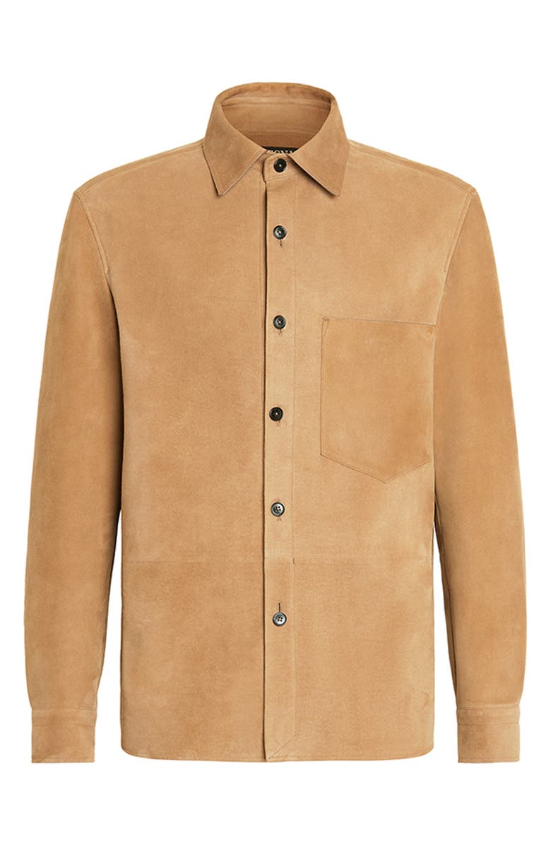ZEGNA Men's Suede Button-Up Shirt, Alternate, color, 
