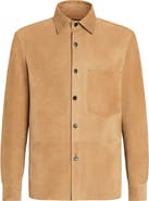 ZEGNA Men's Suede Button-Up Shirt