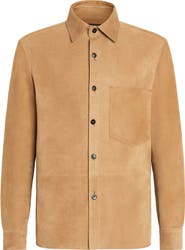 ZEGNA Men's Suede Button-Up Shirt