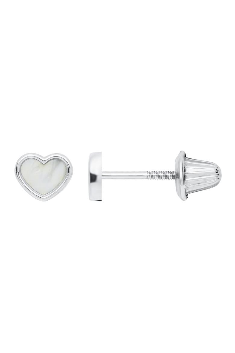 Sterling Silver Heart Stud Earrings, Alternate, color, SILVER