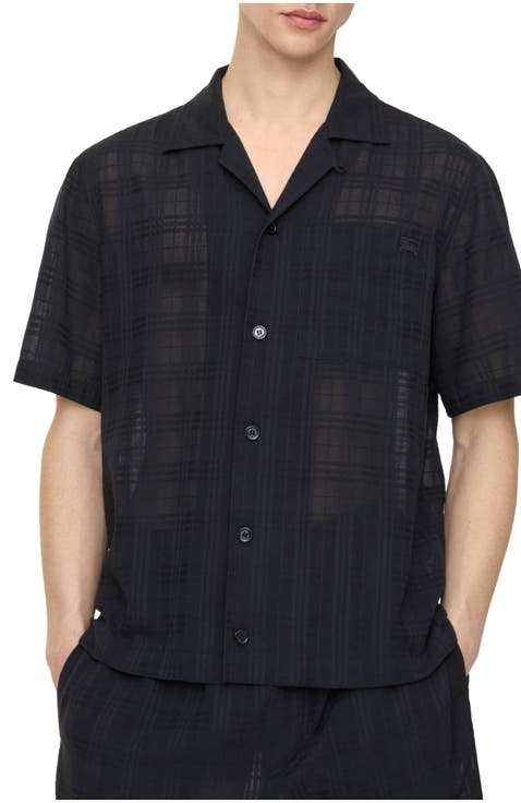 Relaxed Fit Check Cotton Voile Shirt