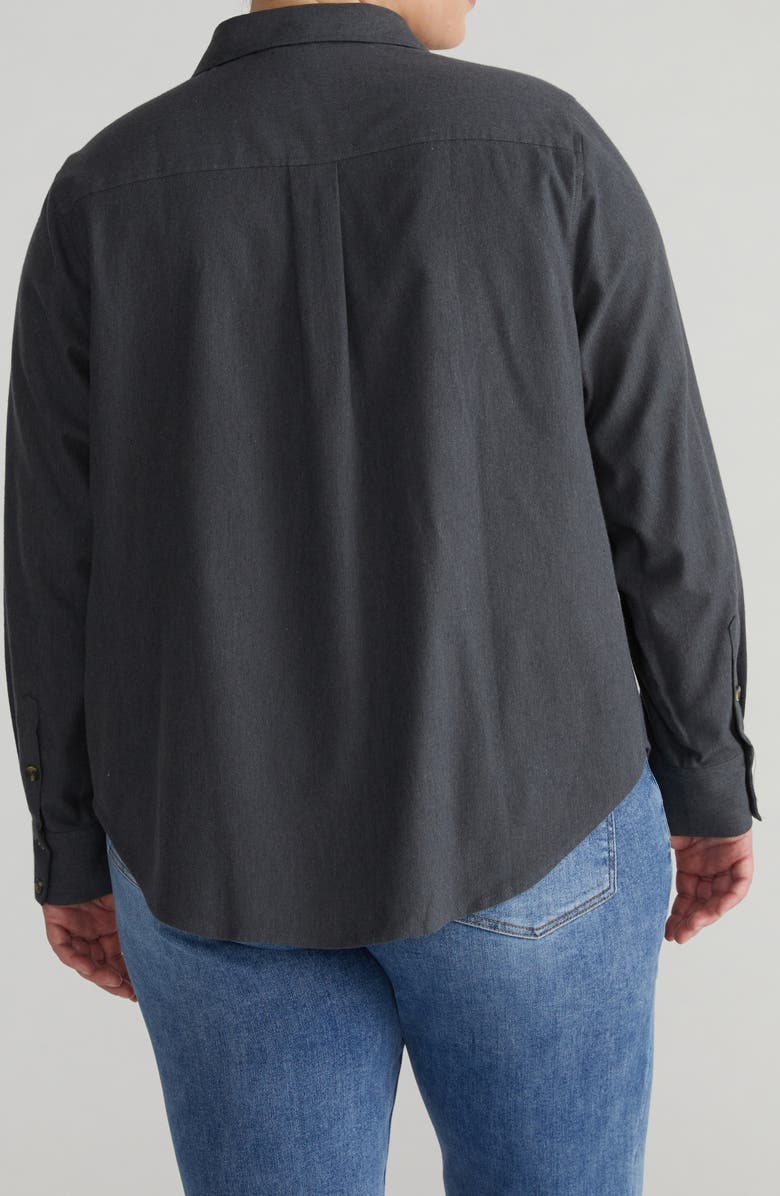 Universal Standard Elbe Classic Fit Stretch Cotton Flannel Button-Up Shirt, Alternate, color, 