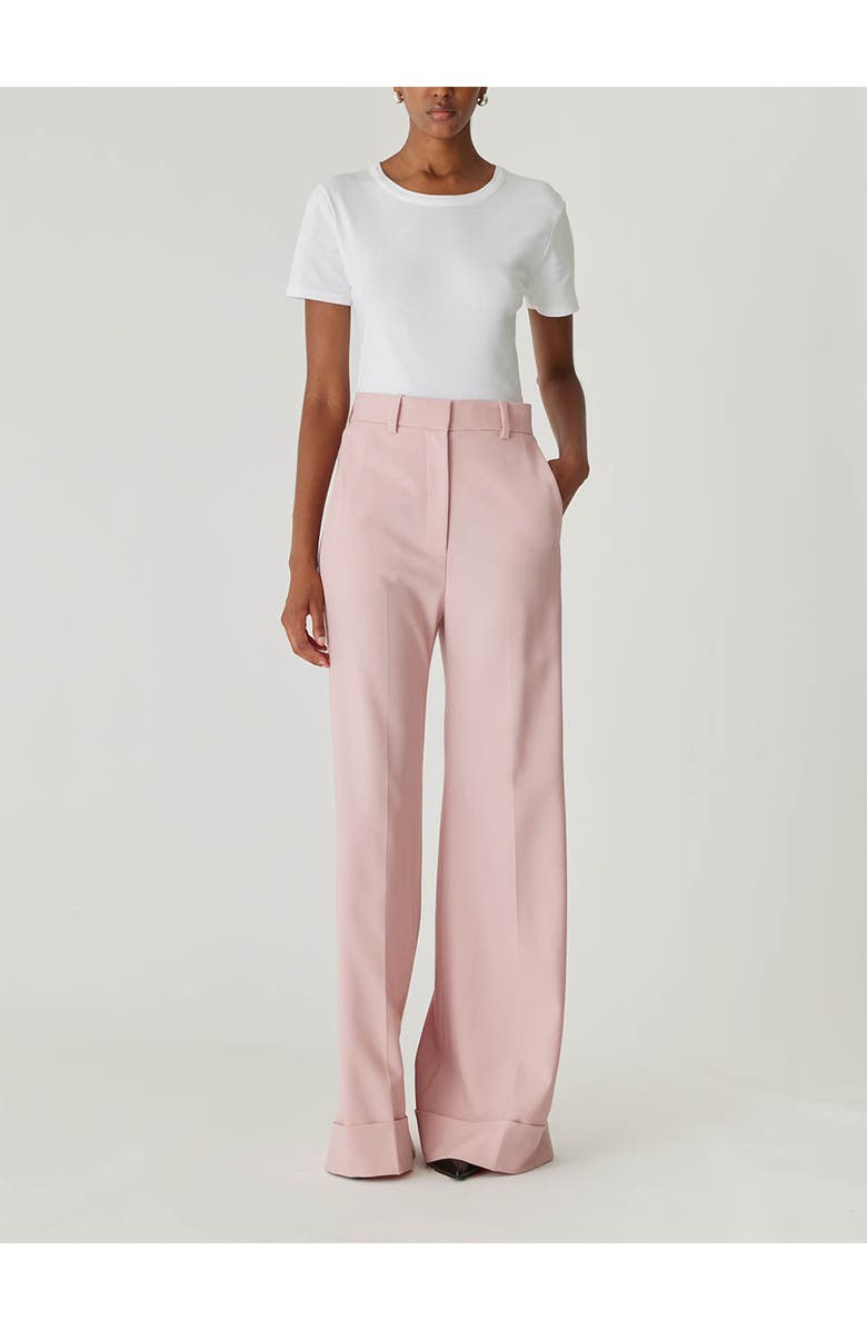 Rebecca Taylor Calvary Twill Wide Leg Trouser, Alternate, color, Calamine Pink