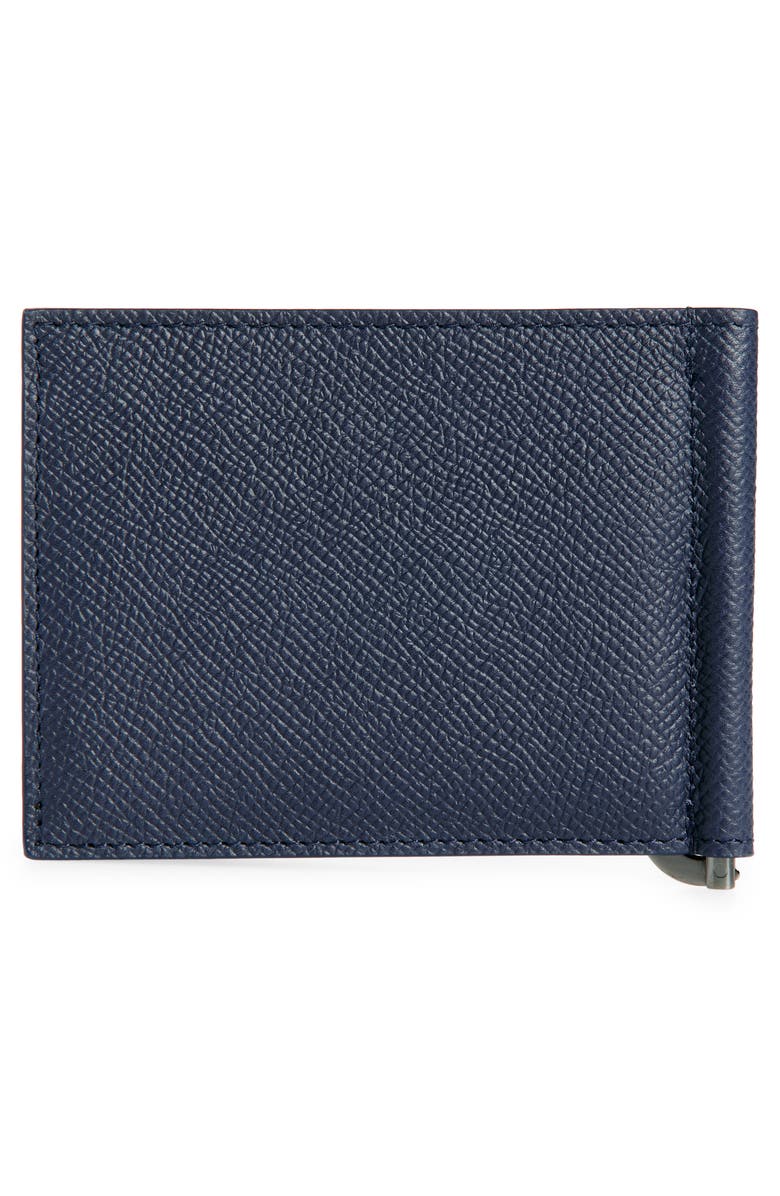 FERRAGAMO Double Gancio Leather Bifold Wallet, Alternate, color, New Navy Nero
