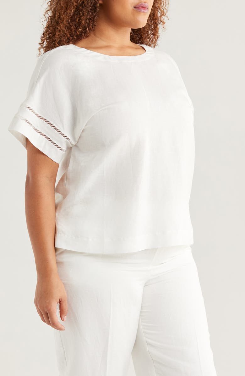 Anne Klein Linen Blend Dolman Sleeve Top, Alternate, color, 