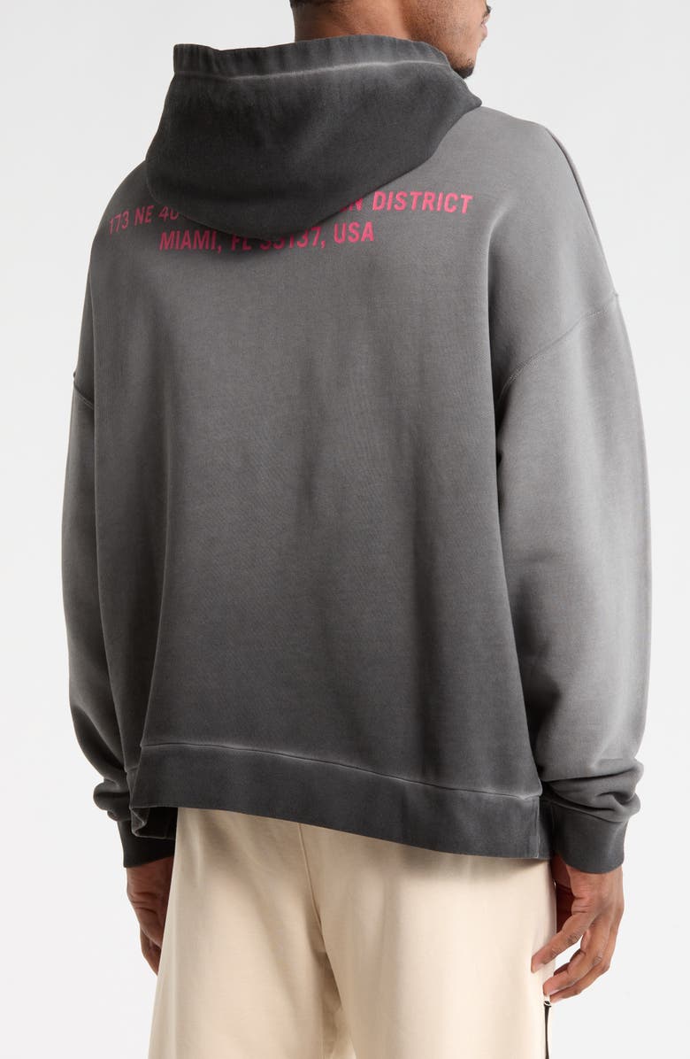 Palm Angels Cotton Graphic Hoodie, Alternate, color, Black/Fuchsia