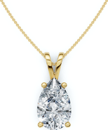 Bliss Diamond 4Ct Solitaire Pear Shape Diamond Pendant Lab Grown 14k Gold 18" Necklace