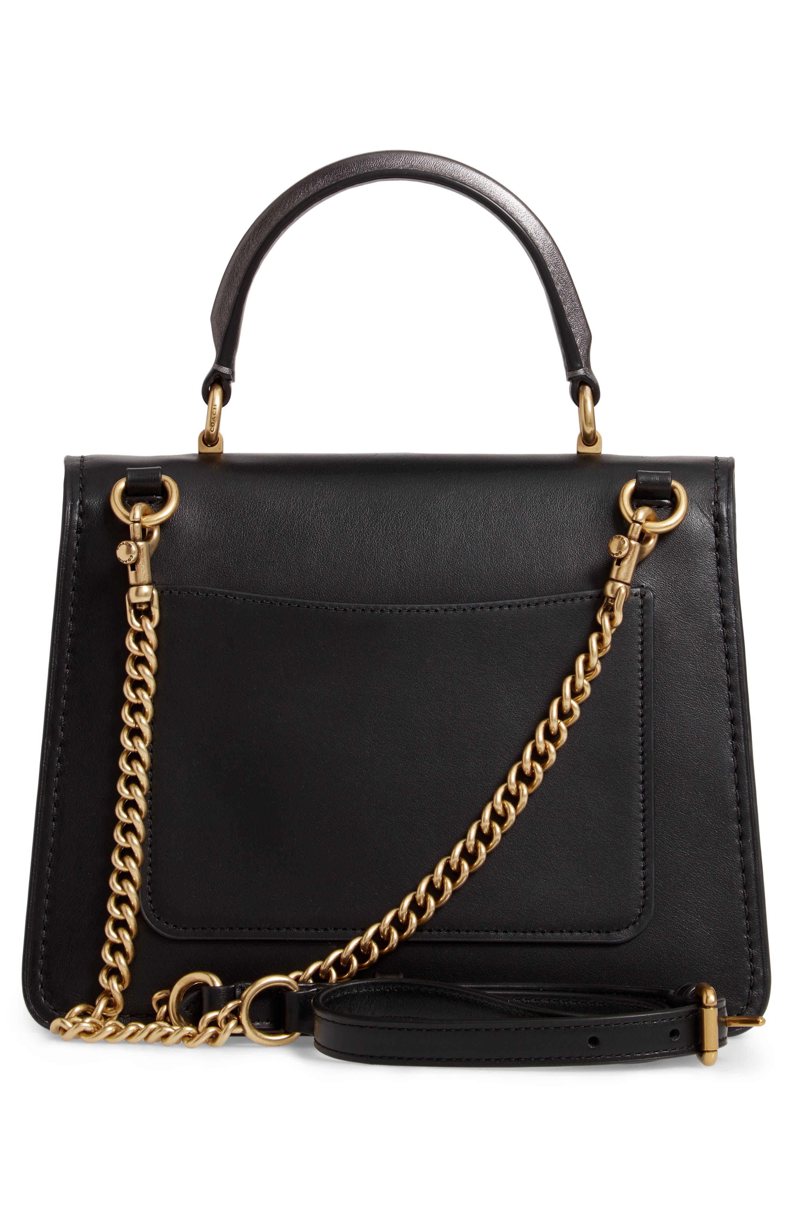 COACH Parker Leather & Genuine Snakeskin Shoulder Bag, Alternate, color, 