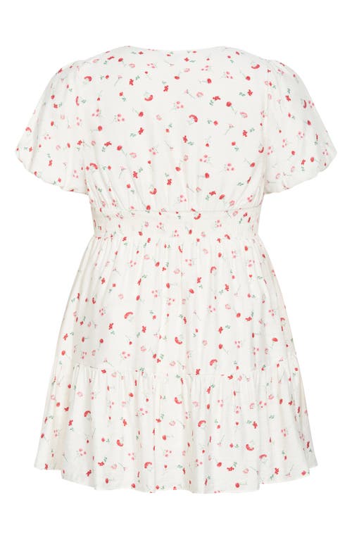 City Chic Daphne Floral Dress In Ivory Bliss