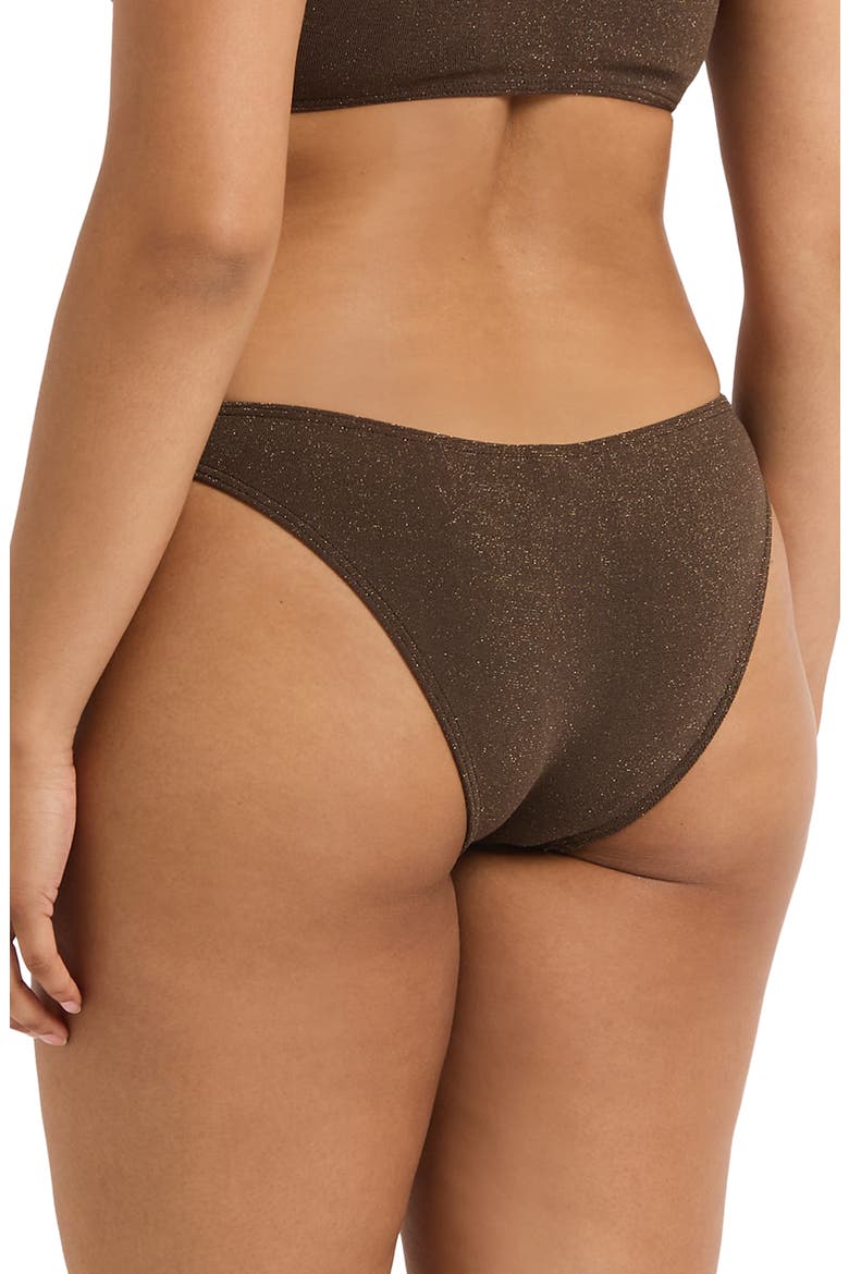 Sign Shimmer High Leg Bikini Briefs, Alternate, color, WALNUT