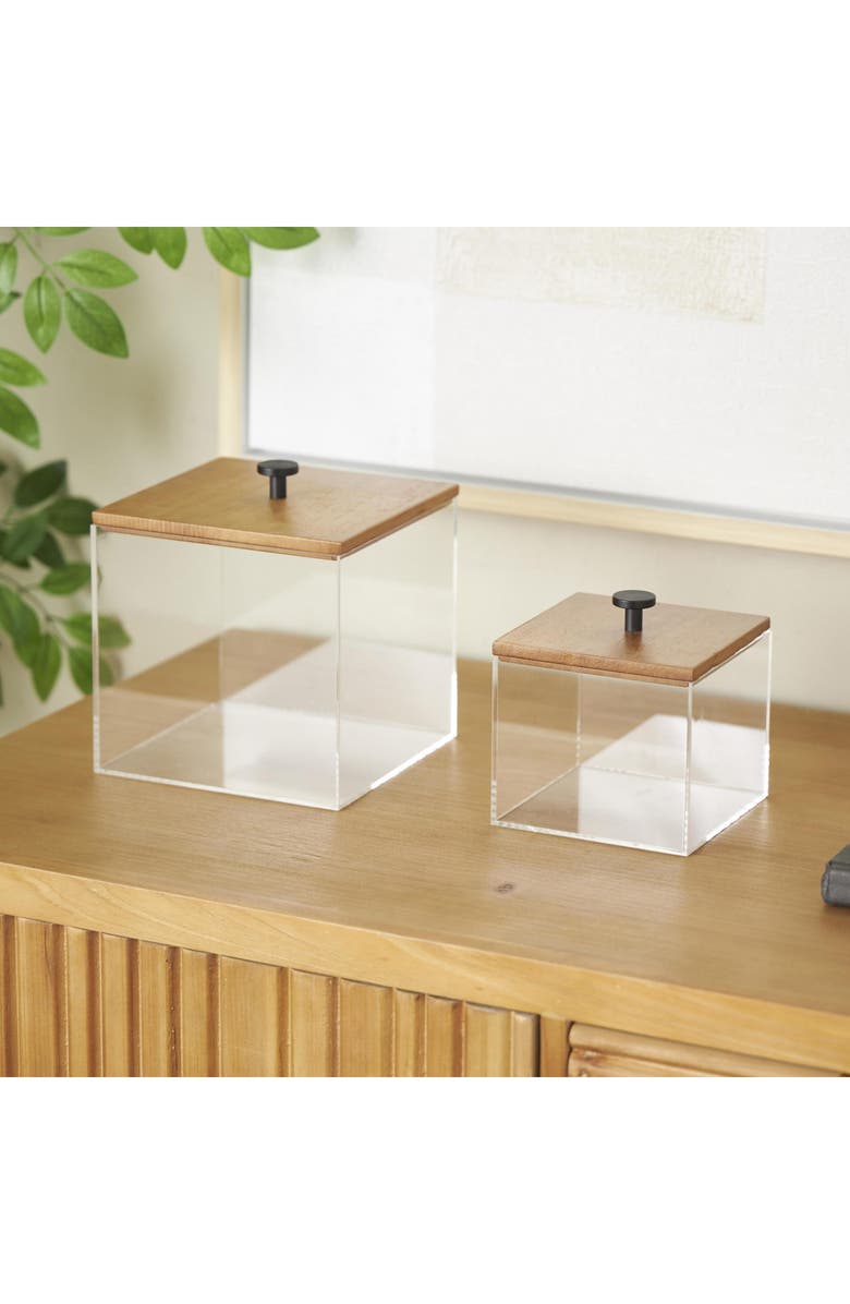 UMA Contemporary Set of 2Decorative Acrylic Boxes, Alternate, color, Clear