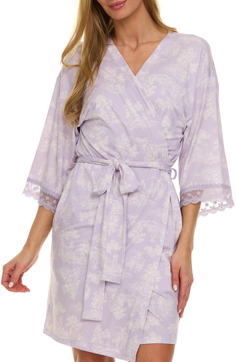 Flora Nikrooz Willa Short Pajamas & Robe Travel Set, Alternate, color, Lilac