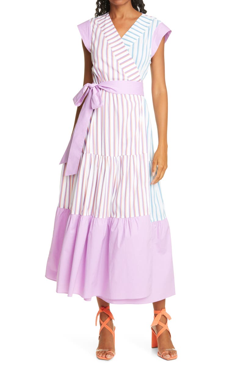 Tanya Taylor Jasmine Tie Waist Stripe Maxi Dress, Main, color,