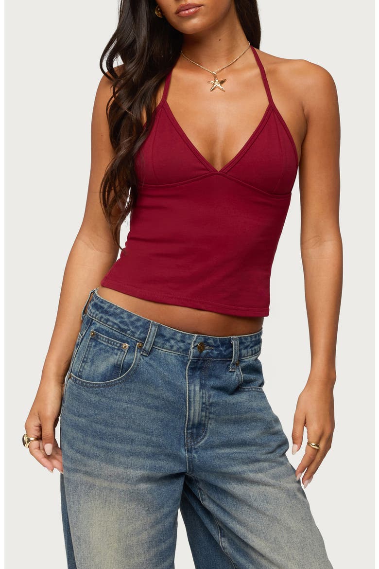 Noriah Halter Top, Main, color, BURGUNDY