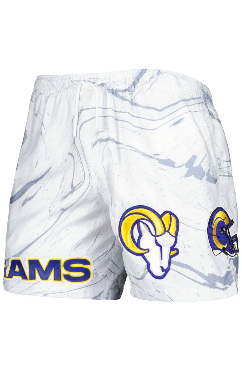 PRO STANDARD Men's Pro Standard White Los Angeles Rams Allover Marble Print Shorts, Alternate, color, White