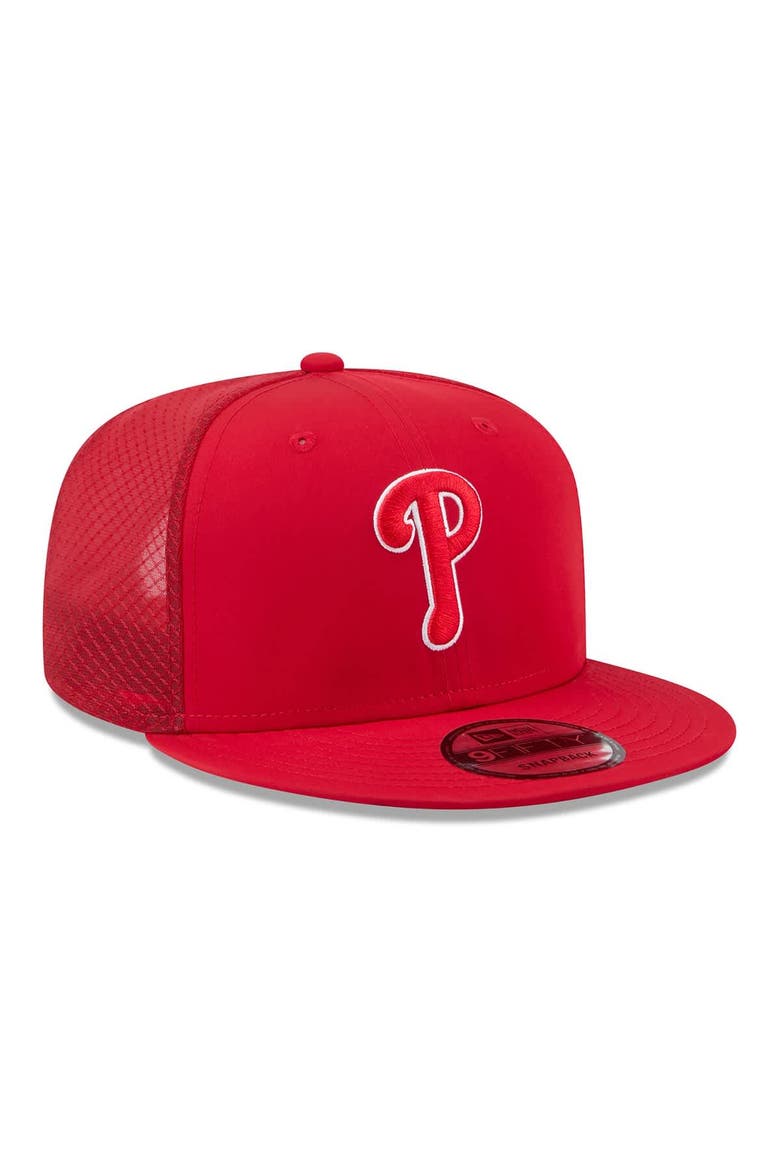 Men's New Era Red Philadelphia Phillies 2026 Batting Practice 9FIFTY Snapback Hat, Alternate, color, Red