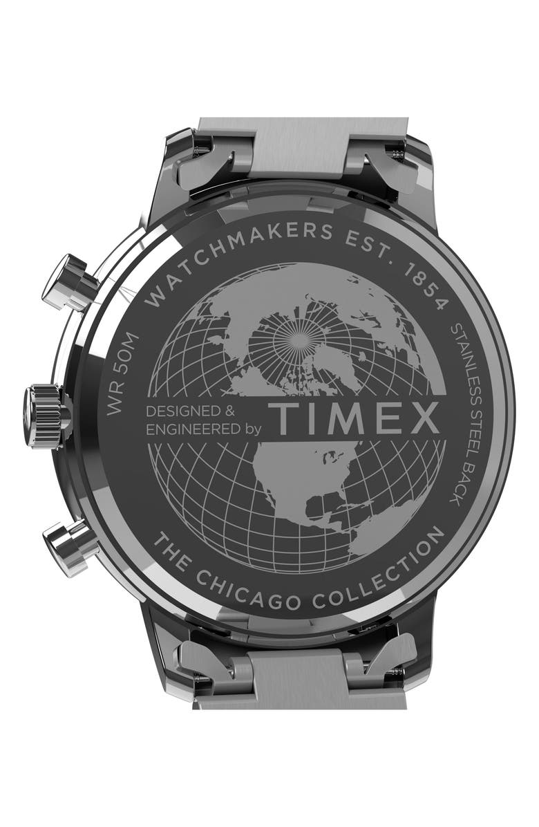 Timex<sup>®</sup> Chicago Chronograph Bracelet Watch, 45mm, Alternate, color, Stainless Steel