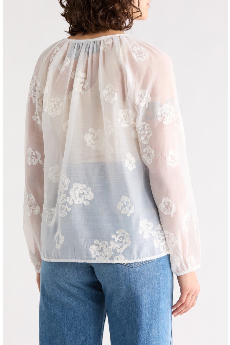 Embroidered Babydoll Top, Alternate, color, WHITE