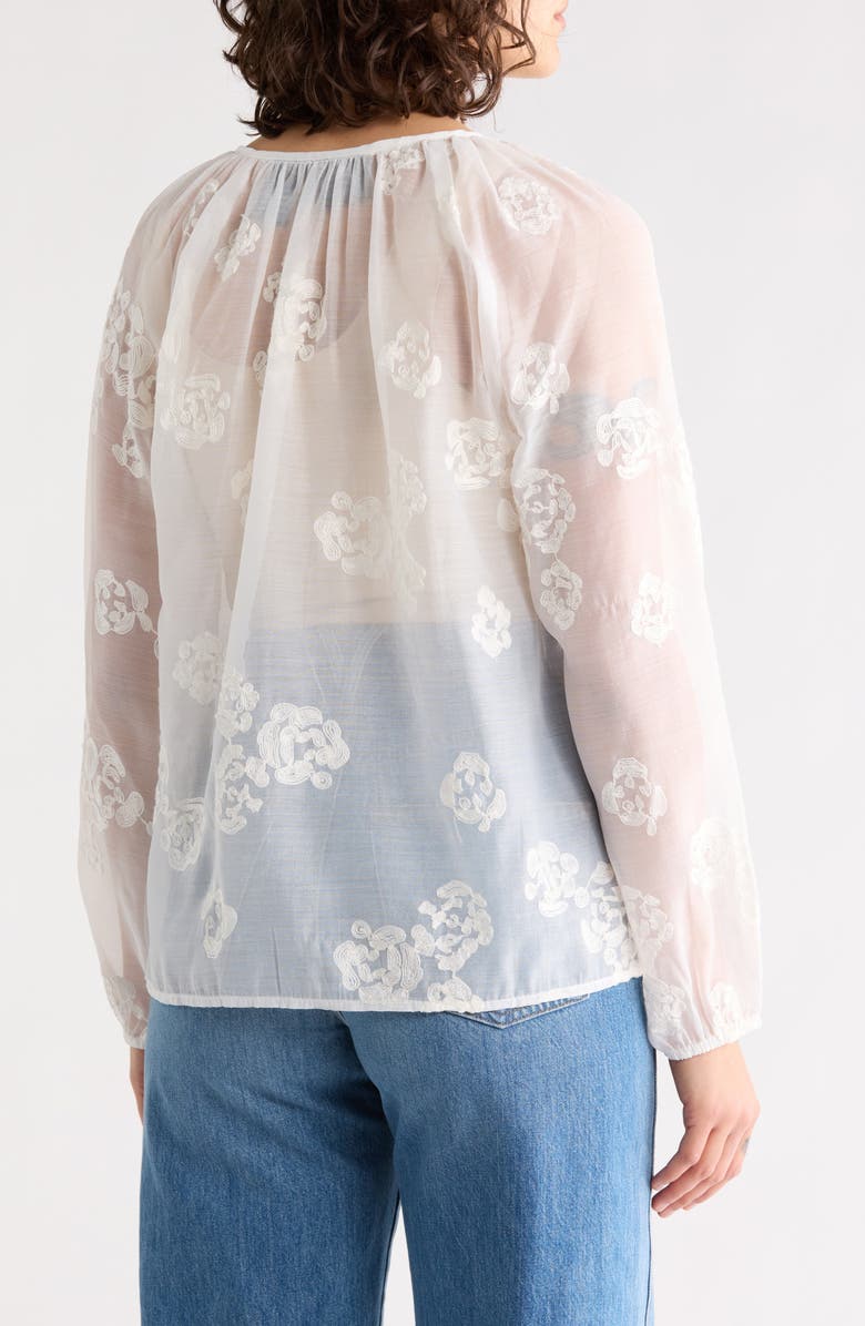 Forgotten Grace Embroidered Babydoll Top, Alternate, color, White