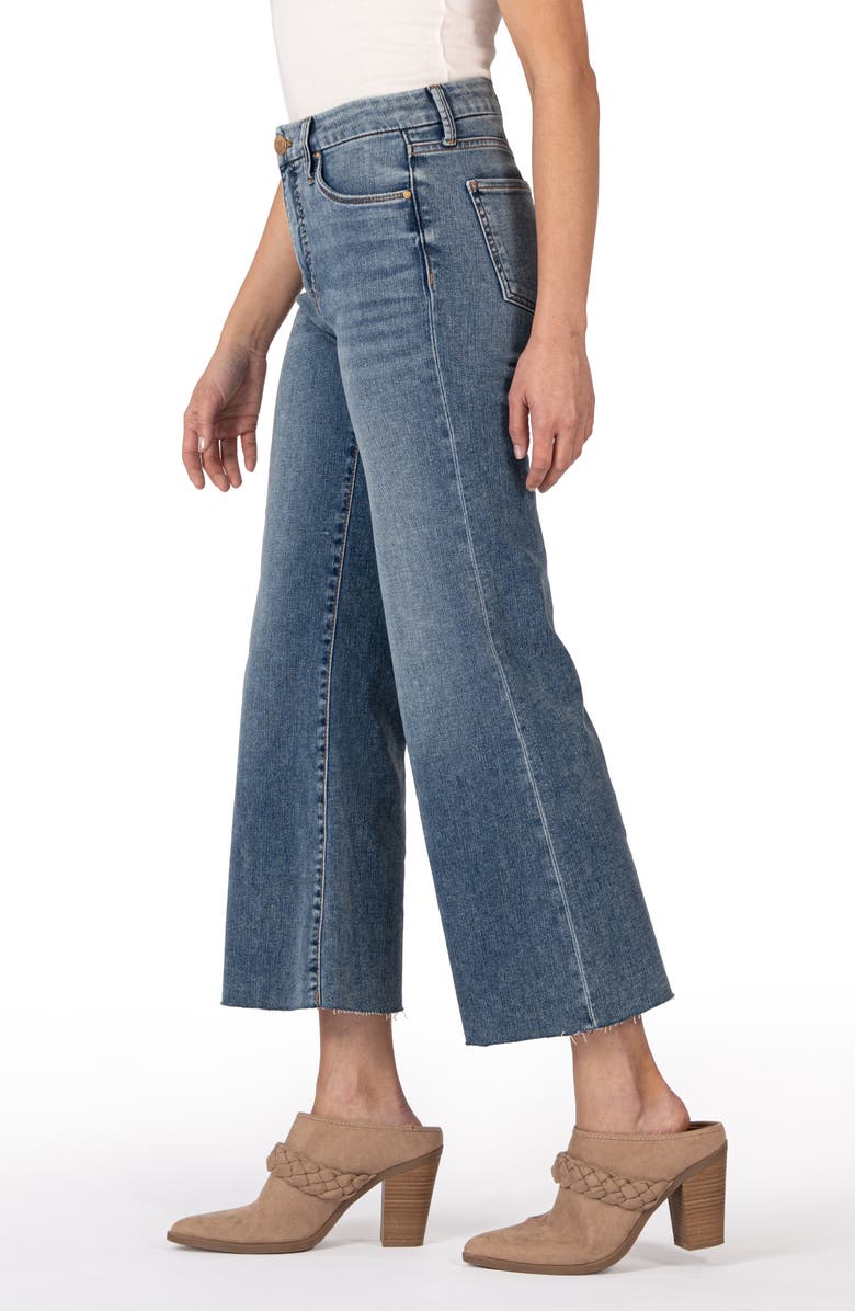 KUT from the Kloth Meg High Waist Raw Hem Ankle Wide Leg Jeans, Alternate, color, 