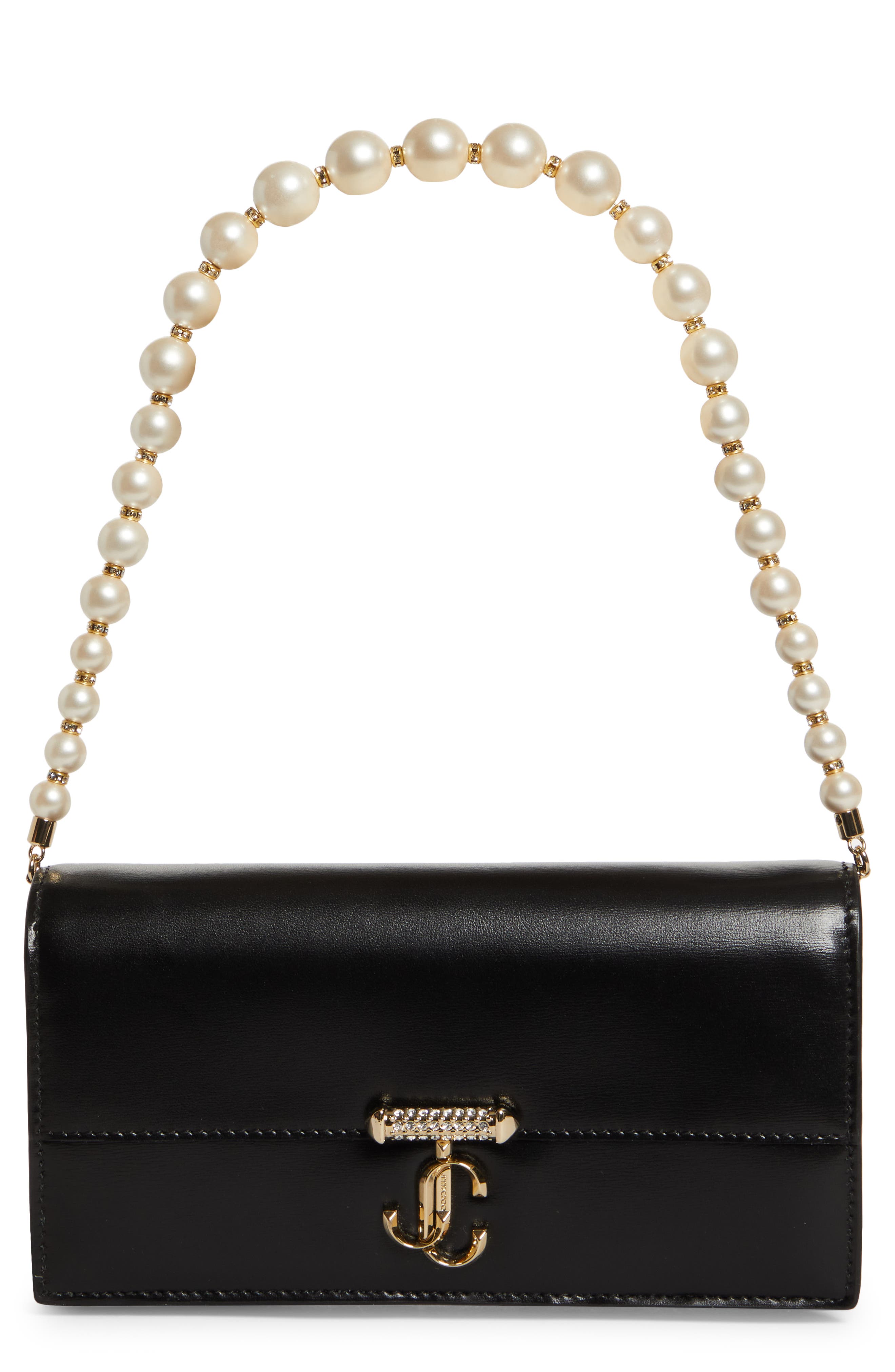 Jimmy Choo Avenue Leather Shoulder Bag, Main, color, 