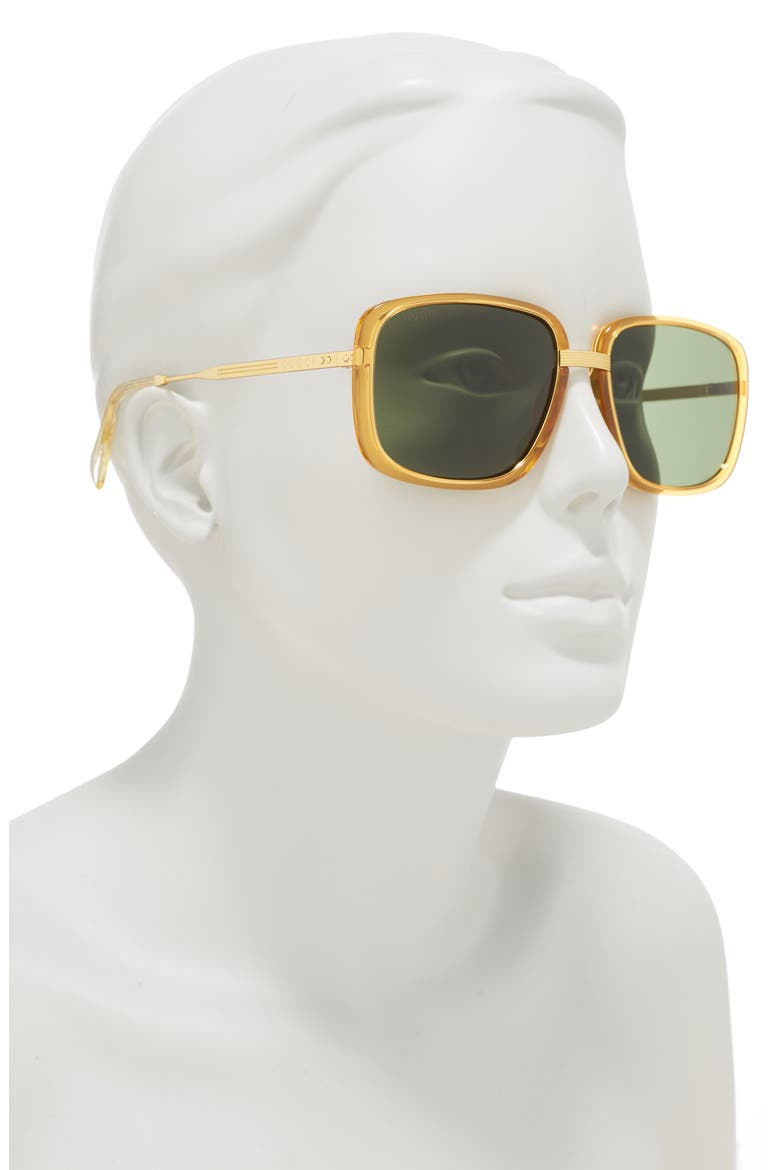 61mm Square Sunglasses, Alternate, color, HONEY