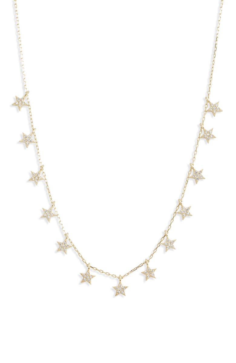 BY ADINA EDEN Adina’s Jewels Pavé Star Station Choker Necklace, Main, color, 