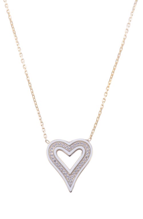 Shymi Enamel Heart Pendant Necklace In Gold
