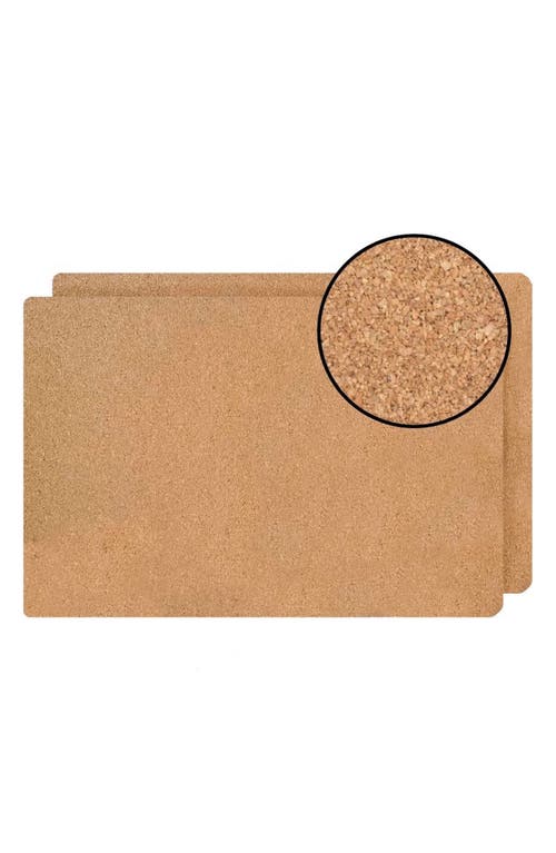 Dainty Home Set Of 2 Cork Vinyl Placemats In Silver
